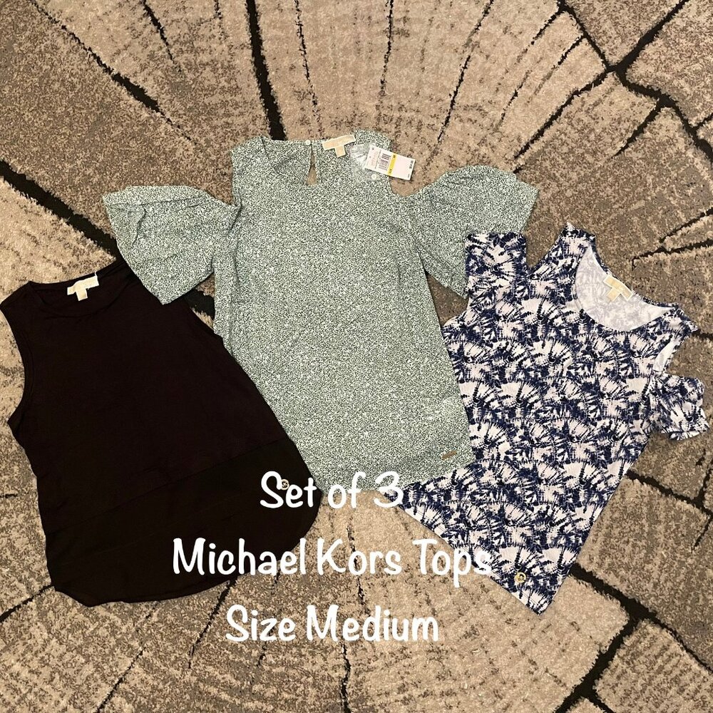 Set of 3 Women's Size Medium Michael Kors Tops - 1 NWT!